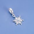 thumbnail image 3 of 925 Sterling Silver Winter Christmas Snowflake Dangle Charm for Bracelet Charms Bangle Pendant Jewelry, 3 of 5