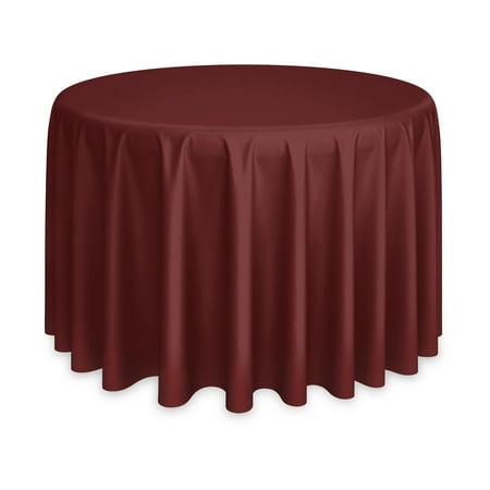 

Lann s Linens - 5 Premium 120 Round Tablecloths for Wedding/Banquet/Restaurant - Polyester Fabric Table Cloths - Burgundy