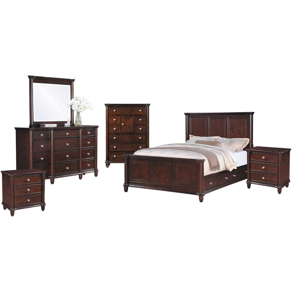Picket House Furnishings Gavin Bedroom Set with Storage, Queen, 6 Piece