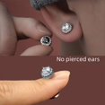 thumbnail image 1 of Pendientes con clip de oreja con absorción magnética para hombre, modernos y distintivos, de color negro, sencillos y con circonitas en blanco y negro, 1 of 5