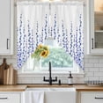 thumbnail image 6 of Purple Blue Polka Dots Swag Valances for Windows, Kitchen Curtains 36 Inch Length 2 Panels Set, Watercolor Abstract Art Short Curtains for Small Windows Rod Pocket Cafe Curtains Drapes 28"x36", 6 of 8