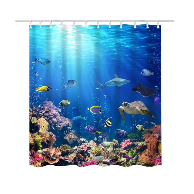 Agiferg Printed Shower Curtain Polyester Waterproof And Mildew-proof Bathroom Waterproof And Mildew-proof Partition Curtain 150X180CM