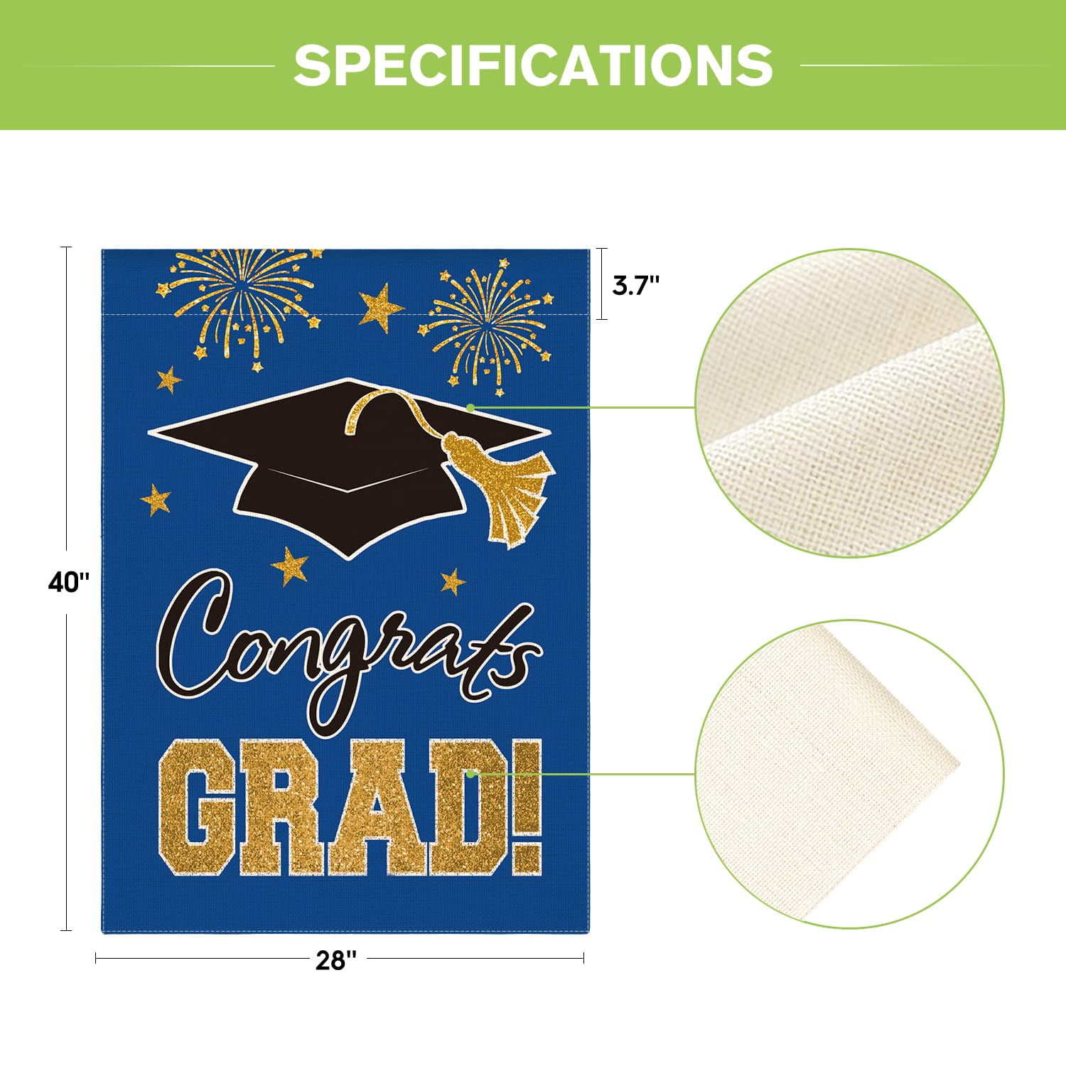 2026 Graduation Garden Flag Congratulations Graduation Ceremony Courtyard Outdoor Decoration 12 x 18 inches Graduation Diploma Hat Graduation Decoration