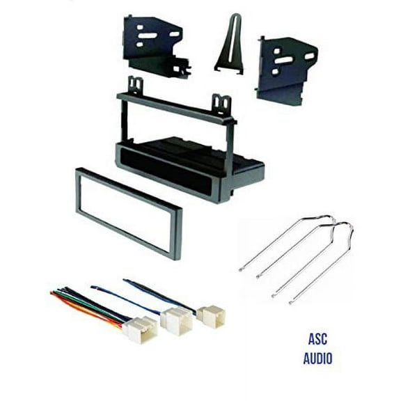 ASC Audio Single DIN Radio Dash Kit and Harness for 1998 2012 ford with Factory Amp