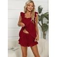 thumbnail image 5 of Womens Pajamas Set 2 Piece Ruffle Pj Soft Tank Top and Shorts Sleepwear Set Bridal Pajama for Women, 5 of 6