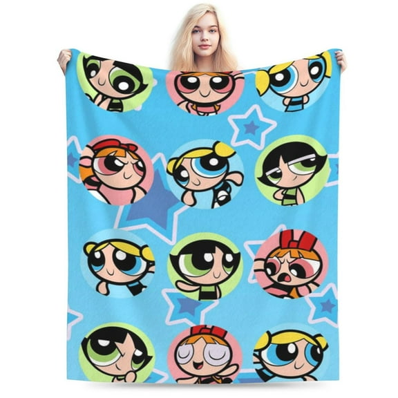 The Powerpuff Girls Bed Blanket Air Conditioner Quilt Ultra Soft Flannel Blanket All Season Fuzzy Blanket Reversible Fluffy Plush Blanket 40"X30"