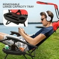 thumbnail image 4 of OSM 2-Pack Zero Gravity Reclining Lounge Chairs with Canopy, Portable Folding Patio Loungers with Removable Cup Holder Side Tray and Pillow Headrest for Outdoor, Beach, Camping, Red, 4 of 7