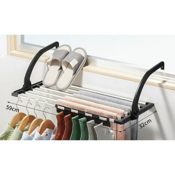 Laundry Rack,Balcony Drying Rack Stainless Portable Clothes Drying Rack Folding Towel Rack Tried and Trusted