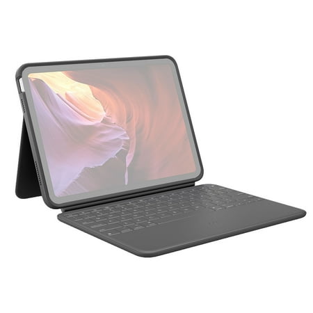 Logitech Rugged Folio for iPad (10th Generation) Protective Keyboard Case with Smart Connector and Durable Spill-Proof Keyboard - Graphite