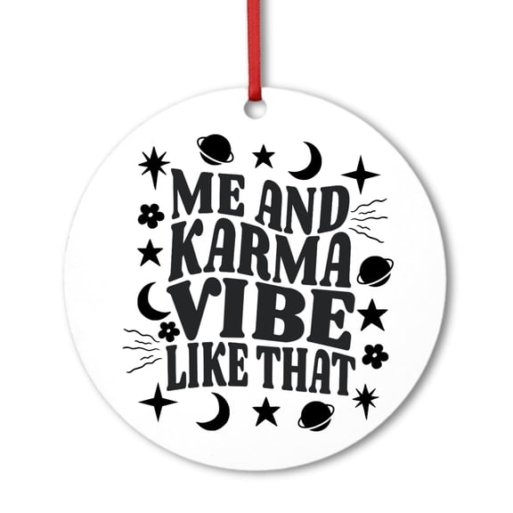 TS Ceramic Ornament, Me and Karma Vibe Like That, TS Ornament, TS Fans Gift, Christmas Ornaments, Christmas Decors