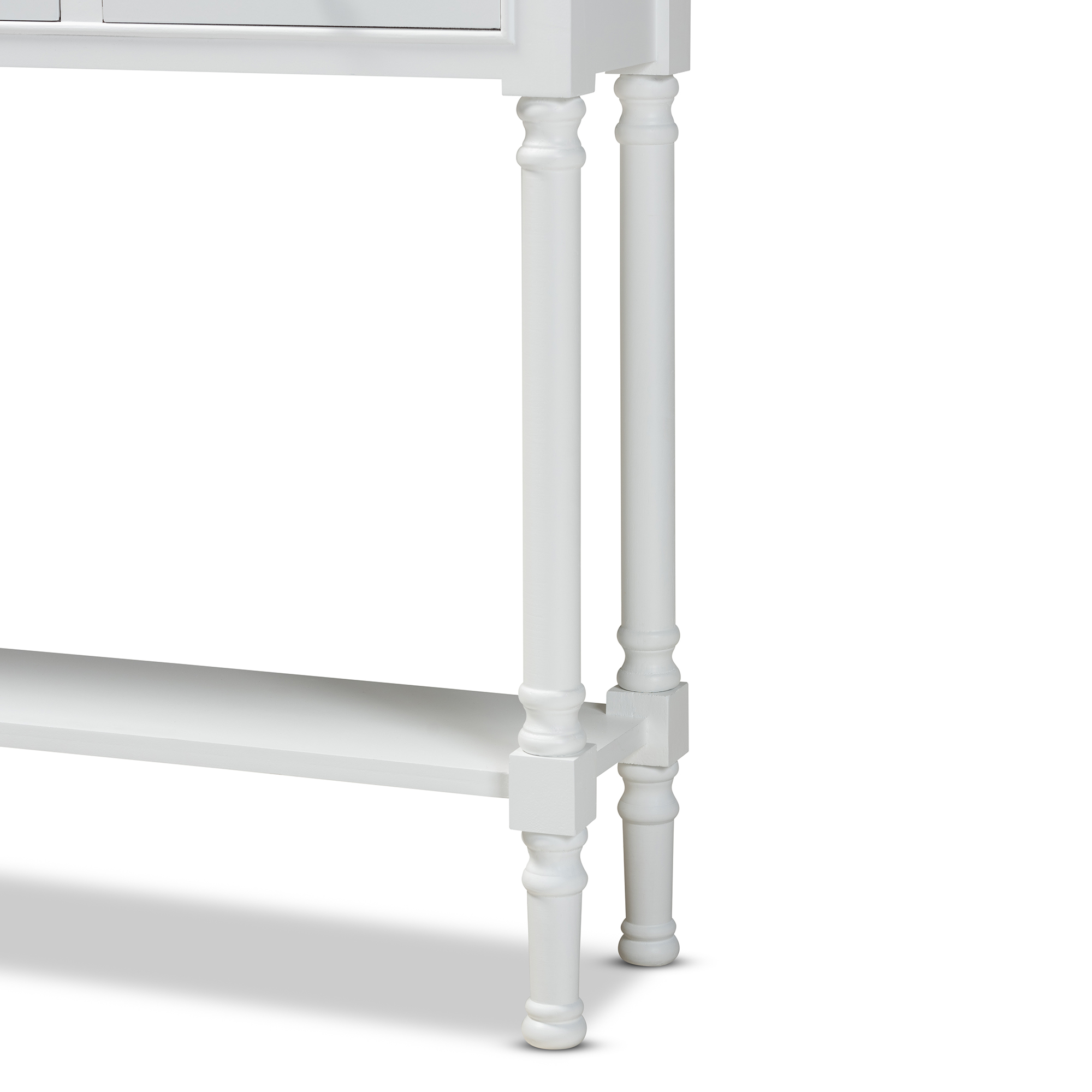 Baxton Studio Calvin Classic and Traditional French Farmhouse White Finished Wood 3-Drawer Entryway Console Table
