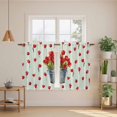 thumbnail image 2 of Red Tulip Flowers Tier Curtains 54 Inch Length, Spring Floral Vintage Drum Country Blue Cafe Short Curtains for Bathroom Over Sink, Small Kitchen Curtain Light Filtering Drapes 2 Panels 27.5"Wx54"L, 2 of 8