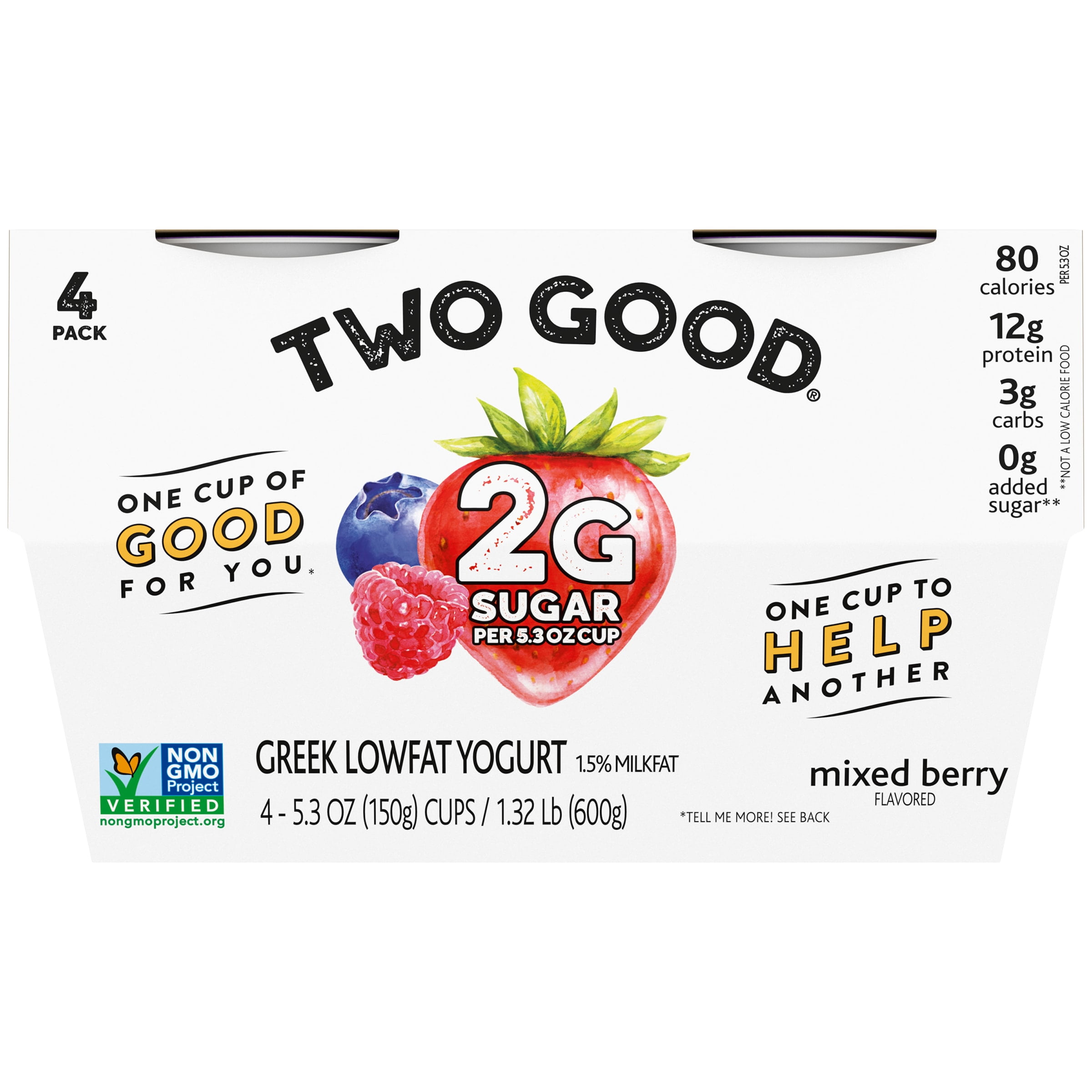 Two Good Mixed Berry Low Fat Lower Sugar Gluten Free Greek Yogurt 5 3 Oz Cups 4 Count Walmart Com Two Good Mixed Berry Low Fat Lower Sugar Gluten Free Greek Yogurt 5 3 Oz Cups 4 Count Walmart Com