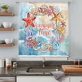 thumbnail image 4 of Summer Nautical Sheer Curtains 72 Inches Long, Ocean Beach Waves Marine Starfish Coral Shell Light Filering Curtains, Breathable Simi Curtain Privacy Drapes for Living Room Bedroom Window Treatment, 4 of 7