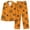 Yellow, variant on Women's Halloween Pajama Set Pumpkin Button Down Long Sleeve Print Sleepwear 2-Piece Lounge Suit with Pockets