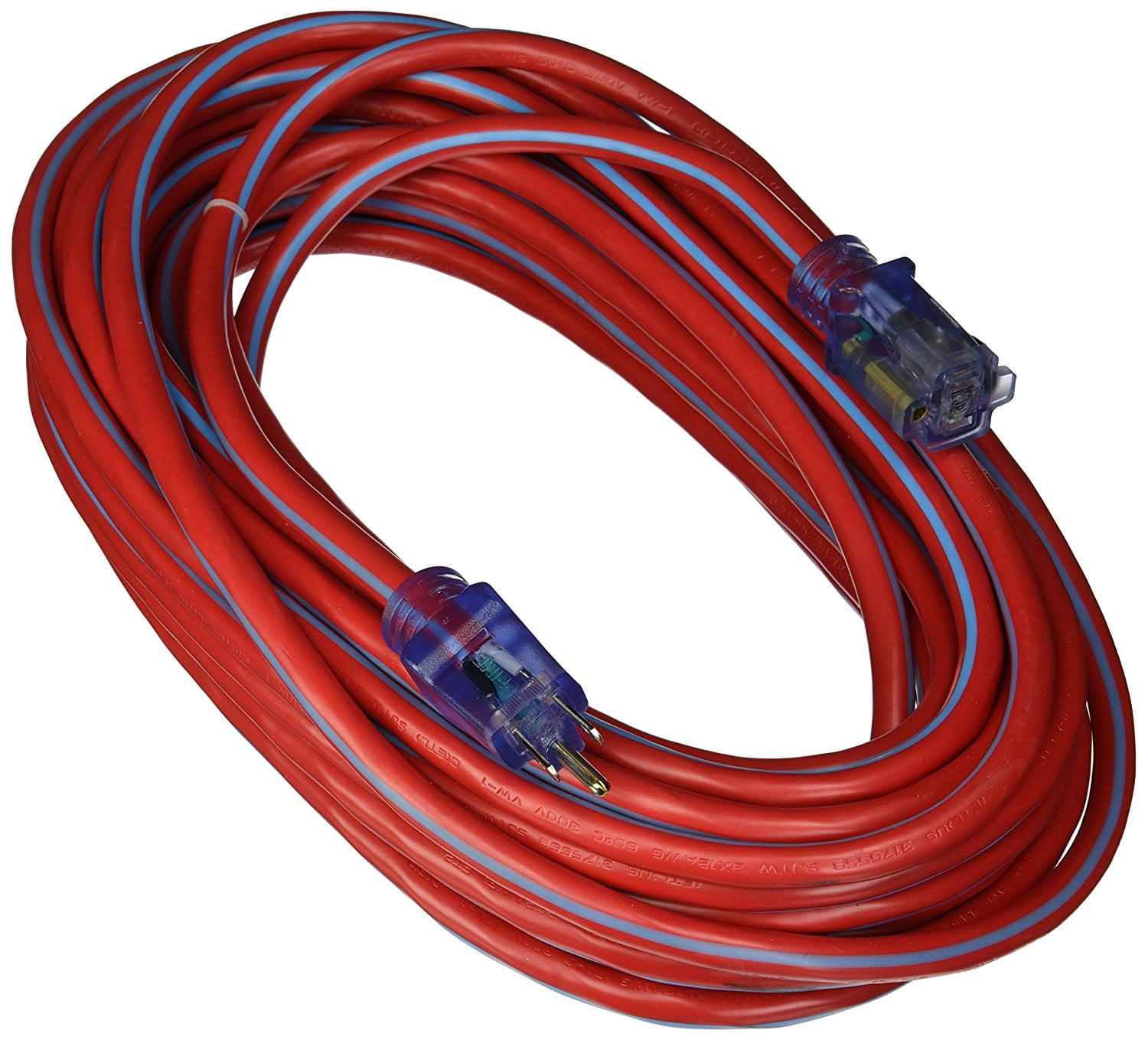 Prime KCPL507830 50/' 12//3 SJTW Red//Blue Jobsite Locking Extension Cord
