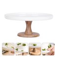 thumbnail image 4 of 1 Set Ceramics Cake Tray Delicate Dessert Tray Cake Showing Stand (White), 4 of 6