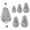 0.5oz+1oz+2oz+3oz+4oz-5pcs, variant on No-Roll Fishing Sinkers | Flat Inline No-Snag Weights for Saltwater Surf Fishing & Catfish Rigs