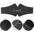 thumbnail image 4 of 1set 2pcs 2 colors PU Leather Wide Elastic Corset Belts for Women Girl Mixed color 25-7/8 inch(65.6cm) 1pc/color, 4 of 7