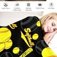 thumbnail image 3 of Softball Blanket Soft Cozy Soccer Baseball Throw Blanket Teens Boys Girls Adults Bed Couch Sofa Blankets for Sport Fans Gifts 80"X60", 3 of 6