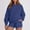 02 Navy, variant on Fewfanhot 2 Piece Sets for Women Sweatsuit Casual Long Sleeve Pullover and Shorts Sets Travel Tracksuit