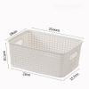 Plastic Storage Basket, Woven Storage Bin, Stackable Hollow Handle Organizer for Shelves Drawers Desktops, Durable Lightweight Plastic Storage Container for Home Office Use