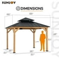 thumbnail image 2 of Sunjoy 11 ft. x 11 ft. Black 2-Tier Wooden Frame Hardtop Gazebo with Ceiling Hook, 2 of 10