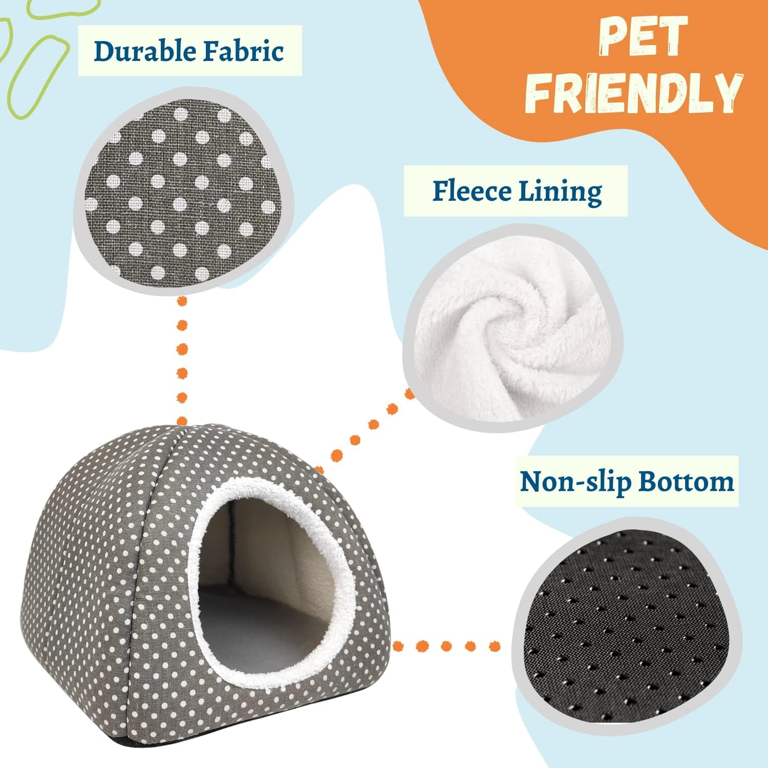 NANAHuang Rabbit Hideout Large Bunny Bed Washable Rabbit House and Hideout Fleece Guinea Pig Hiding Hut for Indoor Bunnies Small Animal Hideaway