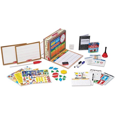 Melissa & Doug School Time! Classroom Play Set Game - Be Teacher or Student