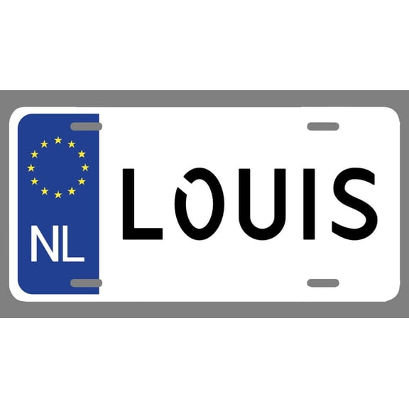 Louis Name Euro Style License Plate Tag Vanity Novelty Metal | UV Printed Metal | 6-Inches By 12-Inches | Car Truck RV Trailer Wall Shop Man Cave | NP1154