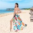 thumbnail image 5 of Women's Beach Swimsuit Cover Ups Bathing Suit Coverups Bikini Wrap Dress for Swimwear Colorful Fruit and Ice Cream, 5 of 7