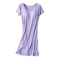 thumbnail image 2 of DABOOM Nightgowns Womens Round-Neck Loungewear Short Sleeve Sleepwear Plus Size Night Wear with Chest Pad without Rims, M-XXL, 2 of 8