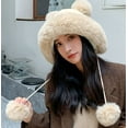 thumbnail image 5 of CoCopeaunt Women Cute Knit Hat Winter Fluffy Plush Lining Soft Warm Hats for Students Girls, 5 of 7