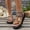 Black sunflower, variant on Women’s Platform Fabric Sandals Ethnic Style Colorblock Hook and Loop Beach Shoes