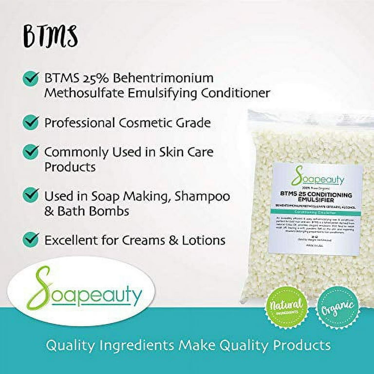 Traverse Bay Bath And Body BTMS Behentrimonium Methosulfate Cetearyl  Alcohol 25% - 4 oz. Conditioning Emulsifier. Resealable stand-up moisture  barrier pouch.