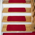 thumbnail image 6 of Ottomanson Comfort Washable Non-Slip Rubberback Solid 9" x 26" Indoor Stair Treads, 5 Pack, Red, 6 of 12