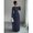 Navy Blue, variant on Womens Elegant Long Sleeve Maxi Dress - Round Neck Waist Pleated