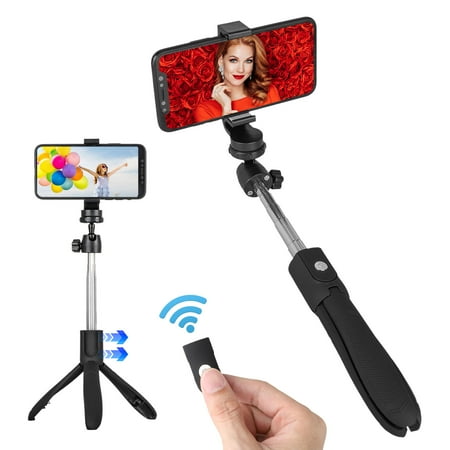 Selfie Stick For Sports Cam EEEKit Universal Bluetooth Selfie Stick Tripod Extendable Rotatable Phone Holder with Wireless Remote Controller for Android & IOS Smartphones, Gopro & Digital Camera ()