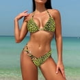 thumbnail image 2 of Aayomet Womens Bathing Suits Bikini Set Three Point Off Back Tie Funny Bikini Swimsuit (Yellow, S), 2 of 5
