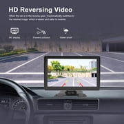 Podofo 7 Inch Protable Apple Carplay Car Screen, Wireless Android Auto Dash Mount, Car GPS Navigation System with Mirror Link/Bluetooth/FM Transmitter/USB + 12LED Backup Camera