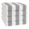 thumbnail image 3 of American Soft Linen, 100% Cotton 4-Pack Turkish Cabana Striped Beach Towels – Sand-Free, Soft & Absorbent, 30x60 Inches - Rockridge Gray, 3 of 6