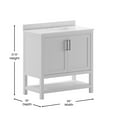 thumbnail image 5 of Merrick Lane 36 Inch Bathroom Vanity with Ceramic Sink, Carrara Marble Finish Countertop, Storage Cabinet with Soft Close Doors and Open Shelf in White, 5 of 12