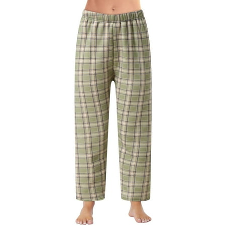 

Yubnlvae Womens Casual Pants Women Casual Plaid Pajama Pants Soft Pants Loose Homewear Sleepwear Pants Pants For Women Green