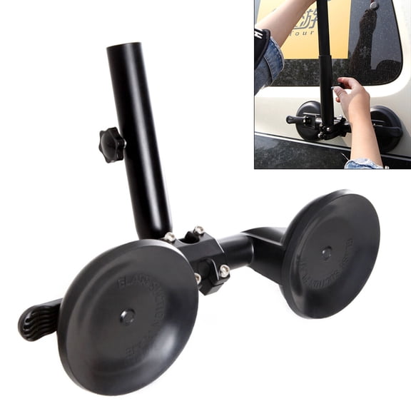 Car Double Suction Cup Mount Flag Pole Holder Bracket Adjustable Heavy Duty