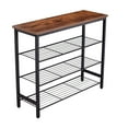 thumbnail image 5 of DEALTOPS Industrial Metal 4-Tier Shoe Rack, Shoe Storage Shelf Hold Around 12-Pair Shoes, Brown, 5 of 8