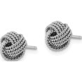 thumbnail image 2 of Sterling Silver Rhodium-Plated Rope Knot Post Earrings (9 X 9) Made In Thailand qe11787, 2 of 5