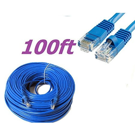 CableVantage New 100ft 30M Cat5 Patch Cord Cable 500mhz Ethernet Internet Network LAN RJ45 UTP For PC PS4 Xbox Modem Router