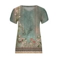 thumbnail image 4 of Womens Plus Size Tops,Womens Blouses Clearance,Fashion Women's Summer V-Neck Short Sleeve Print Casual T-shirt Blouse Shirt Best Sell, 4 of 4