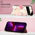 thumbnail image 3 of Allytech Marble Case for Google Pixel 7, Stylish Marble Case for Girls Women Kickstand Shockproof Drop Protective Cards Slots Hand Wrist Wallet Case Cover for Google Pixel 7 - Grid Marble, 3 of 7