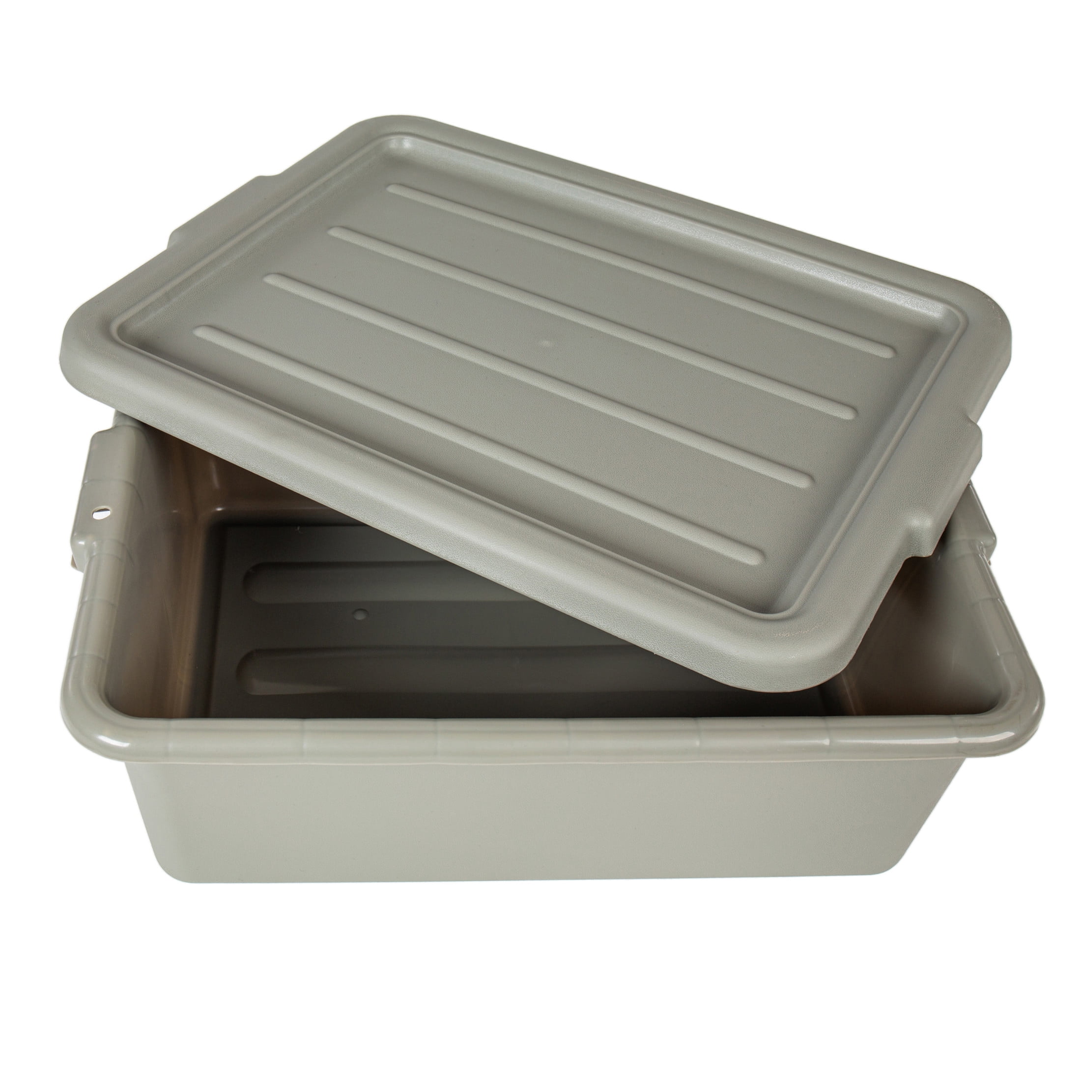 Noble House 6-Pack 9 Gallon Food-Grade Commercial Meat Tubs with Lids, Heavy Duty Utility Container, Gray